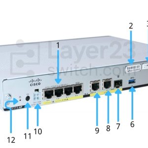 Cisco C1111-4P Router 4xLAN | POE PORTS | WAN GE – 1 Port | WAN GE/SFP combo – 1 Port | Integrated USB 3.0 AUX/console | 1 year parts replacement warranty